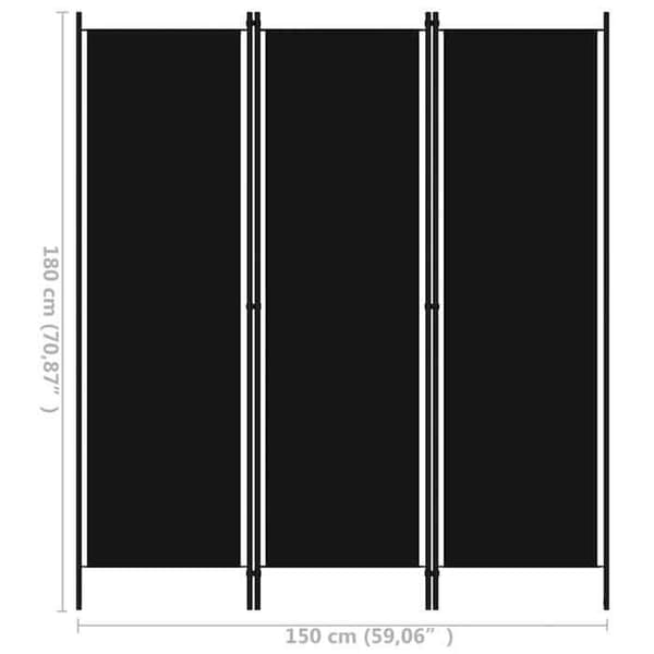 Maison Exclusive - Skillevæg 3 paneler Sort 150x180 cm