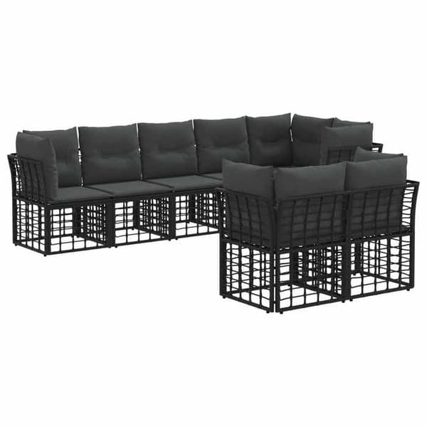 Maison Exclusive - 8 hengen ulkokalustesarja 8 kpl Musta Polyesteri Svart