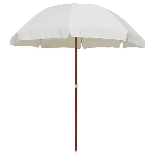 Puutarhavarjo - MAISON EXCLUSIVE - 240 cm - Teräspylväs - UV-suojattu polyesteri - 8 sälettä Sand