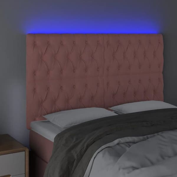 Maison Exclusive - LED-päätyruutu Rose 160x7x118/128 cm Sametti rosa