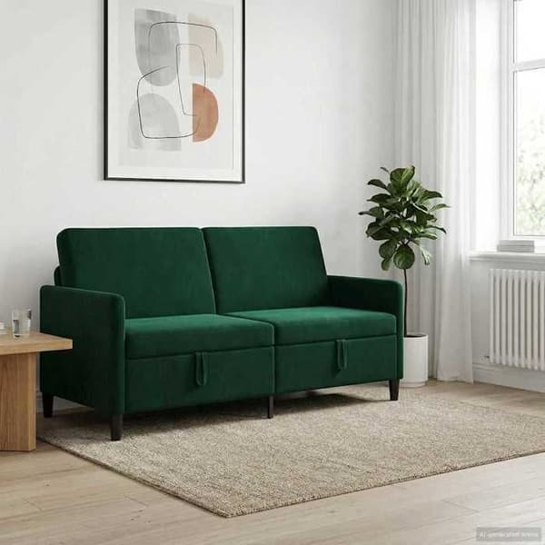 Maison Exclusive - Sofa med opbevaring Mørkegrøn 172 x 78 x 87 cm Polyester