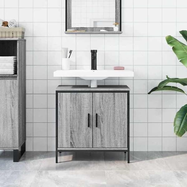 Maison Exclusive - Badeværelsesskab med vask sonoma grå 60x30x60 cm