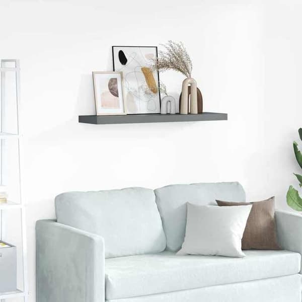 Maison Exclusive - Kelluva seinähylly Harmaa kiiltävä 90x23,5x3,8 cm MDF Glänsande grå