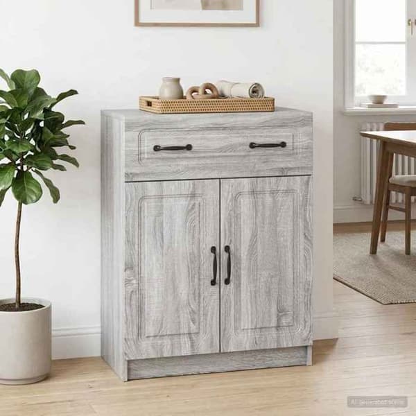 Maison Exclusive - Buffé Sonoma grå 66 x 34,5 x 87 cm Ingenjörsträ Sonoma grå