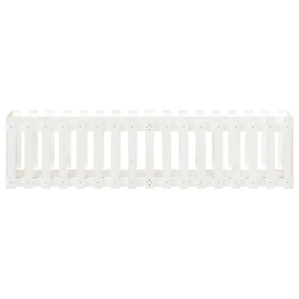 Höjd trädgårdssäng - EXKLUSIV HEM - 200x50x50 cm - Massivt trä - Vit - Rektangulär
