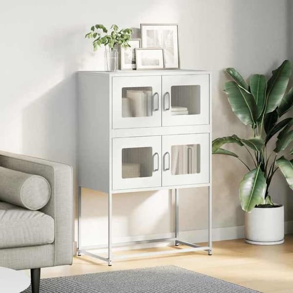 Maison Exclusive - Buffé hög vit 68x39x107 cm stål