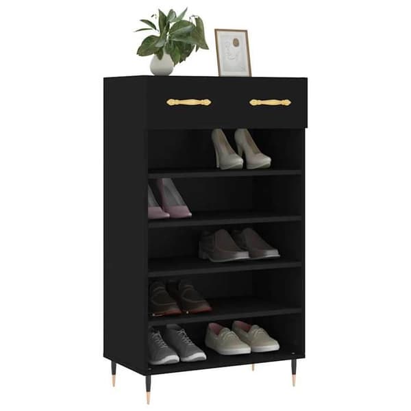Maison Exclusive - Skoskab sort 60x35x105 cm ingeniørtræ