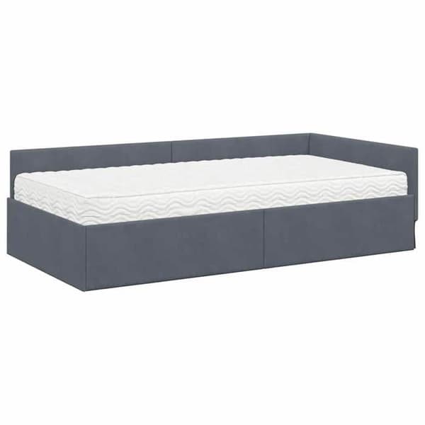 Maison Exclusive - Hörnsängram med madrass 2 pc Mörkgrå 100 x 200 cm Mörkgrå