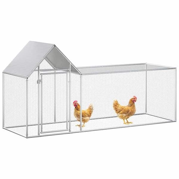 Maison Exclusive - Hønsehus 3 x 1 x 1,5 m Galvaniseret stål Silver