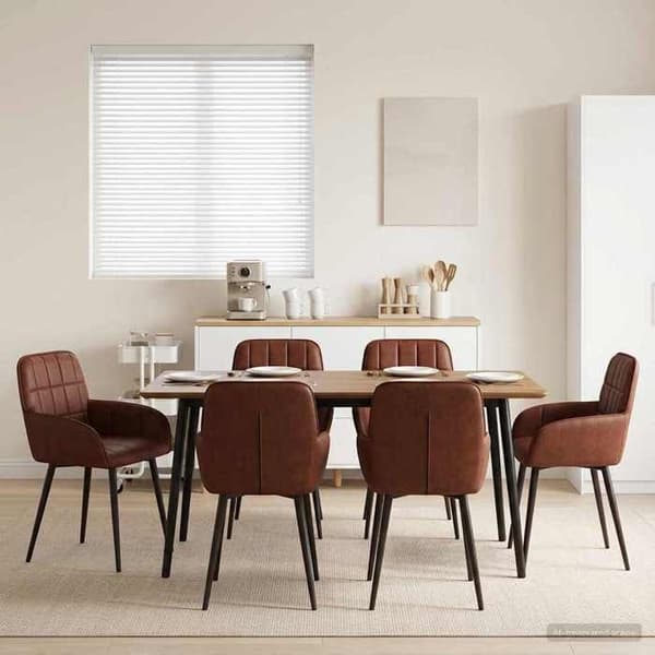 Maison Exclusive - Spisestole 6 stk. Kunstlæder Brun Blank
