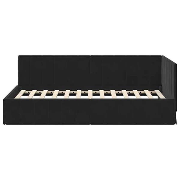 Maison Exclusive - Musta kulmasänky 100 cm x 200 cm Sametti