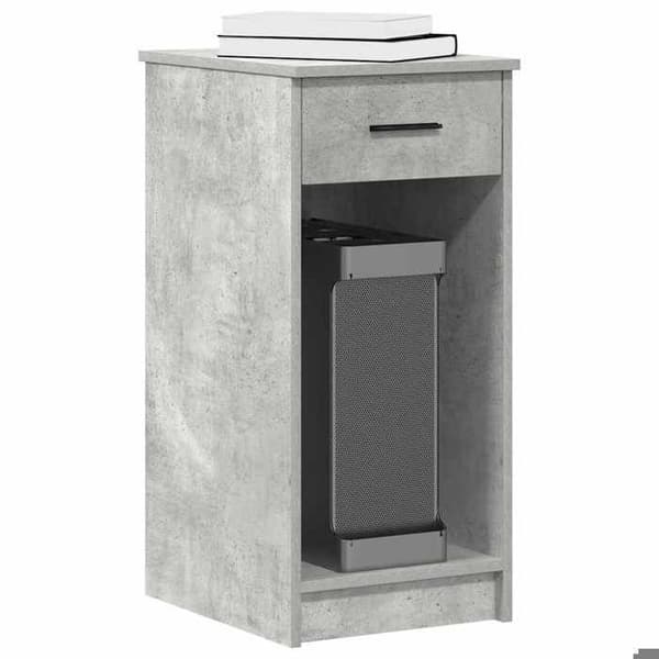 Maison Exclusive - Computerstand med skuffe i grå beton 35x45x77 cm