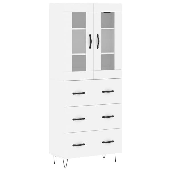 Maison Exclusive - Buffé hög Vit 69,5x34x180 cm Ingenjörsträ