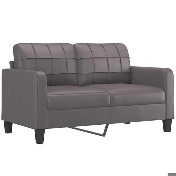 Maison Exclusive - Soffa 2-sits Grå 140 cm Syntetläder Grå