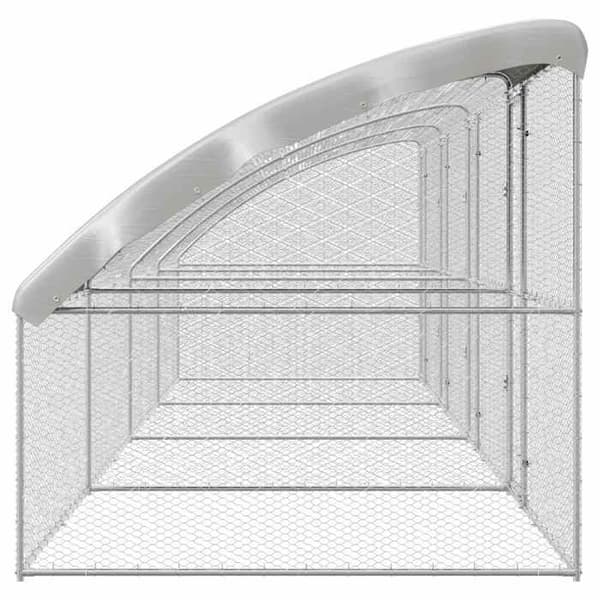 Maison Exclusive - Hönsgård 4 st Silver 800 x 200 x 200 cm Stål och PE Silver