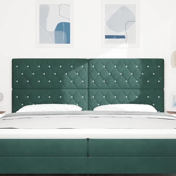 Maison Exclusive - Mörkgrön sänggavel 200 cm Sammet