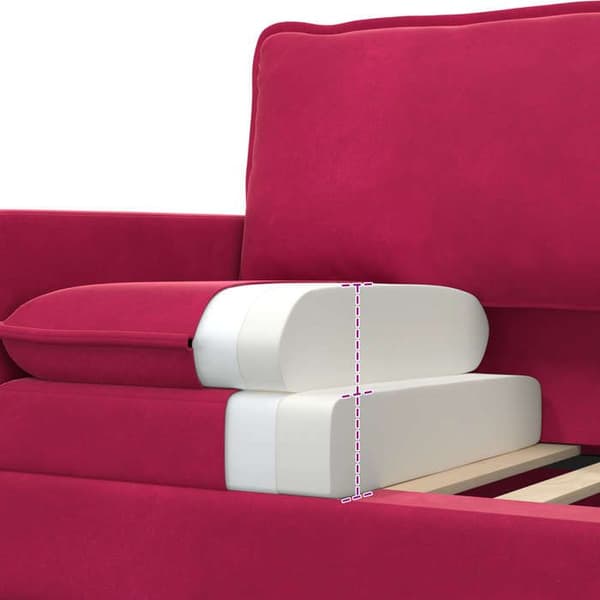 Maison Exclusive - Soffgrupp 2 delar Bordeaux Sammet