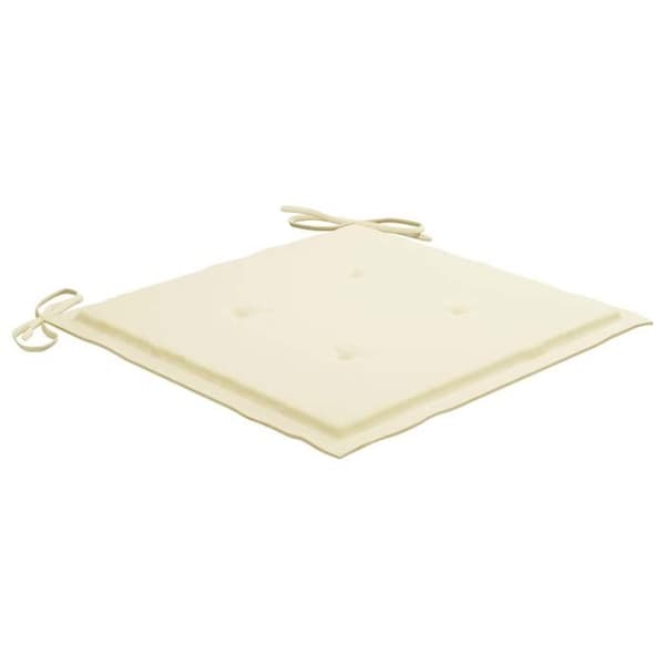 Maison Exclusive - Trädgårdsstolar set om 4 med kuddar i krämfärg, solid teakträ. Kräm (kudde)