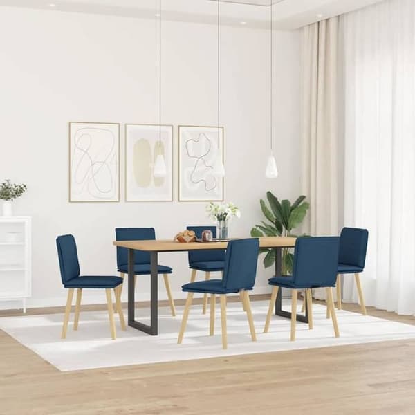 Maison Exclusive - Spisestole sæt af 6 blå stof