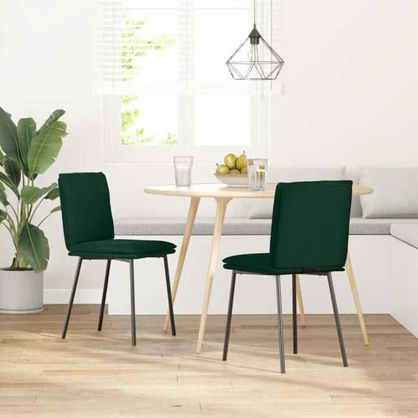Maison Exclusive - Spisestole sæt af 2 Mørkegrøn Velour Mörkgrön