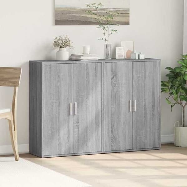 Maison Exclusive - Bufféer 2 st sonoma grå 60x31x84 cm ingenjörsträ