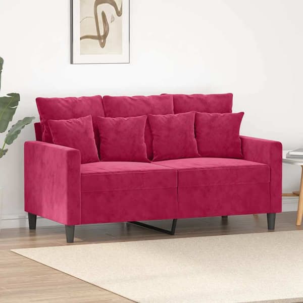 Maison Exclusive - 2-paikkainen sohva Bordeaux-punainen 120 cm Sametti