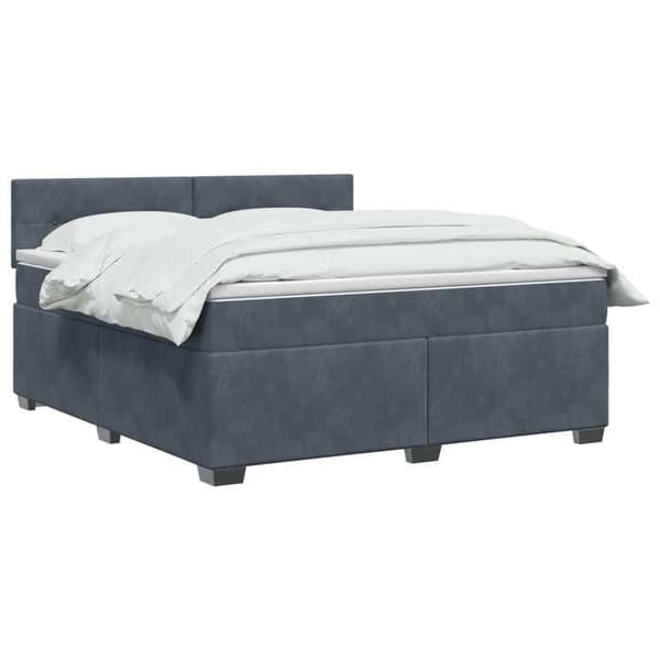 Maison Exclusive - Boxspring säng med madrass Mörkgrå 140 x 190 cm Sammet