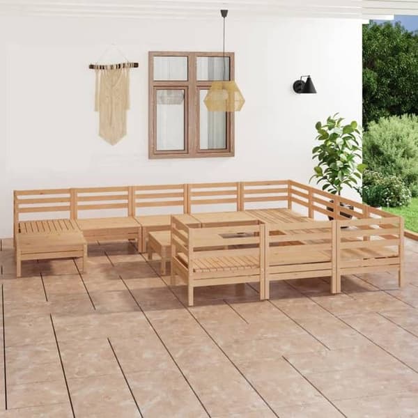 Maison Exclusive - 12 osan puutarhakalustesarja massiivipuusta