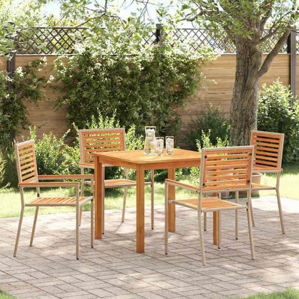 Maison Exclusive - 5-delt have spisebordssæt Beige beige