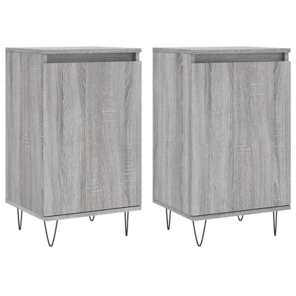 Maison Exclusive - Buffeter 2 stk sonoma grå 40x35x70 cm ingeniørtræ