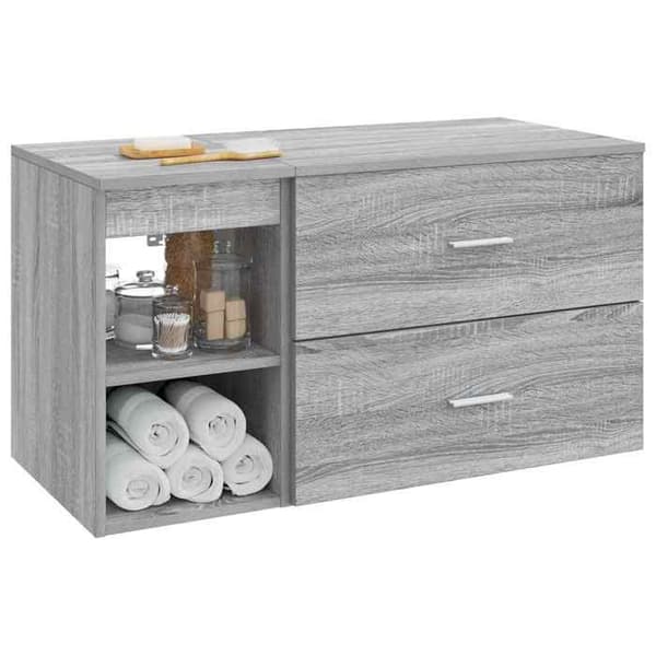 Maison Exclusive - Badmöbelset 2 delar Sonoma grå