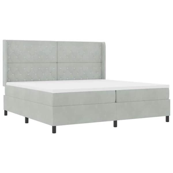 Maison Exclusive - Jousipatja vaaleanharmaa 200 x 200 cm sametti Ljusgrått