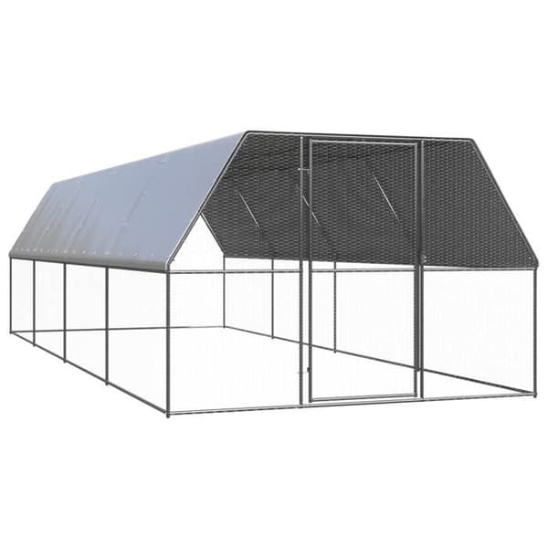 Maison Exclusive - Utomhus hönshus 3x8x2 m Galvaniserat stål