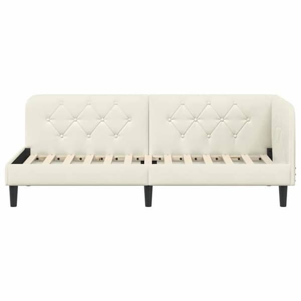 Maison Exclusive - Vinkel sengestel Creme 80 x 200 cm Velour