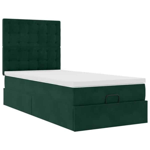 Maison Exclusive - Sultan sängram med mörkgrön madrass 90x200 cm sammet mörkgrön