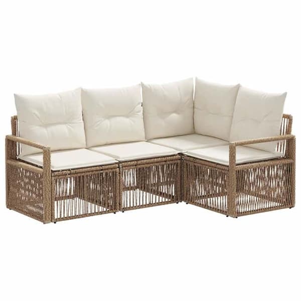 Maison Exclusive - 4 hengen puutarhakalustesarja 4 kpl Beige polyrottinki beige
