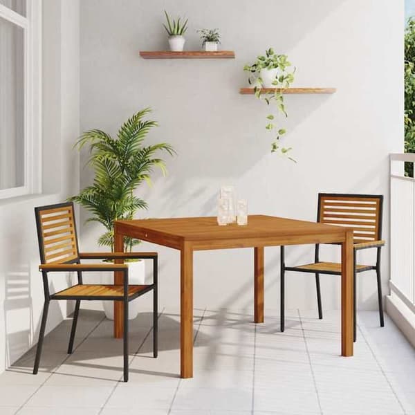Maison Exclusive - 3 osan musta puutarhaterassikalusteryhmä
