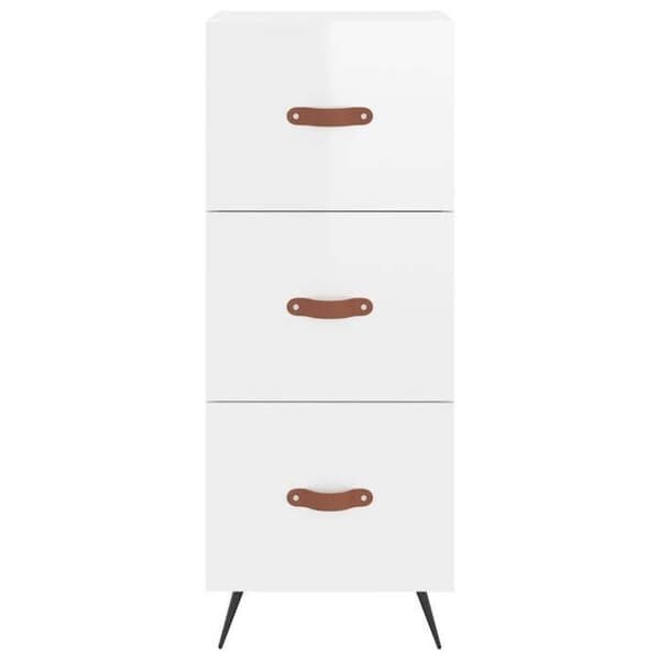 Maison Exclusive - Buffé Vit glänsande 34,5x34x90 cm Ingenjörsträ
