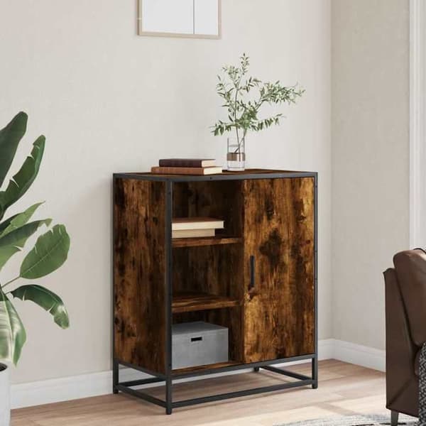 Maison Exclusive - Buffé i rökig ek 62x35x76 cm i ingenjörsträ