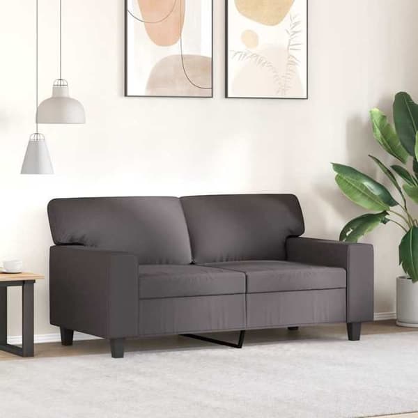 Maison Exclusive - 2-personers sofa Grå 120 cm Syntetisk læder