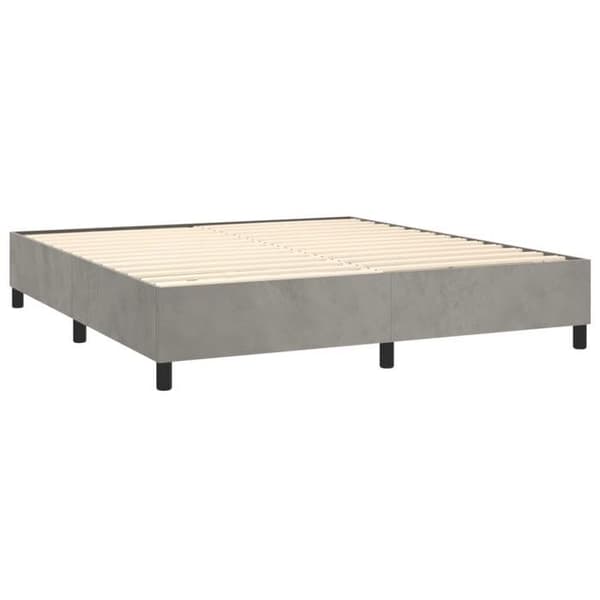Maison Exclusive - Lysegrå madrasbund 200x200 cm velour ljusgrått