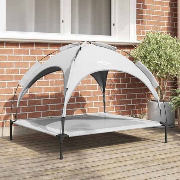 Maison Exclusive - Koiran sänky 104 x 86 x 84,5 cm Harmaa hopea teräs Grått silverstål