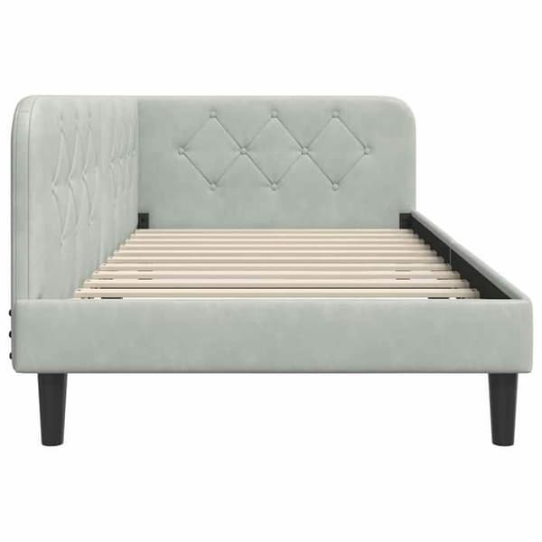 Maison Exclusive - Ljust grått hörnsängram 90 x 190 cm Sammet