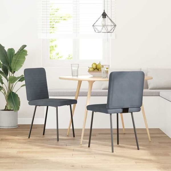 Maison Exclusive - Matstolar set om 2 Mörkgrå Sammet