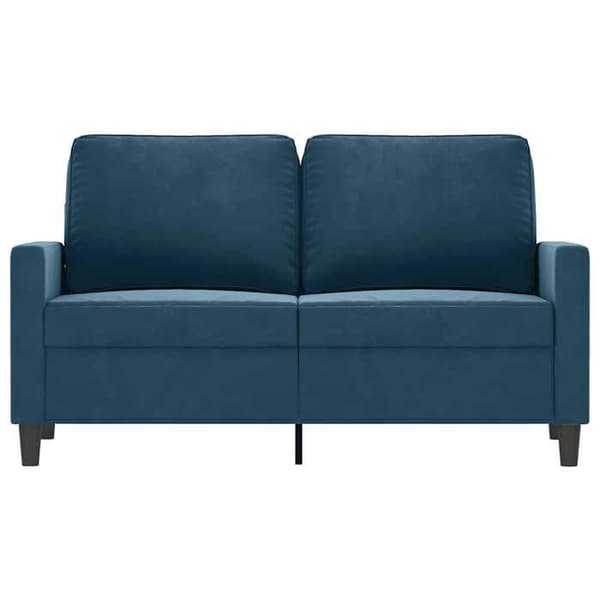 Soffa 2 platser - EXKLUSIV HEM - 120 cm - Sammet - Metallram - Blå Blå