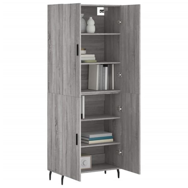 Maison Exclusive - Buffé hög Sonoma grå 69,5x34x180 cm Ingenjörsträ