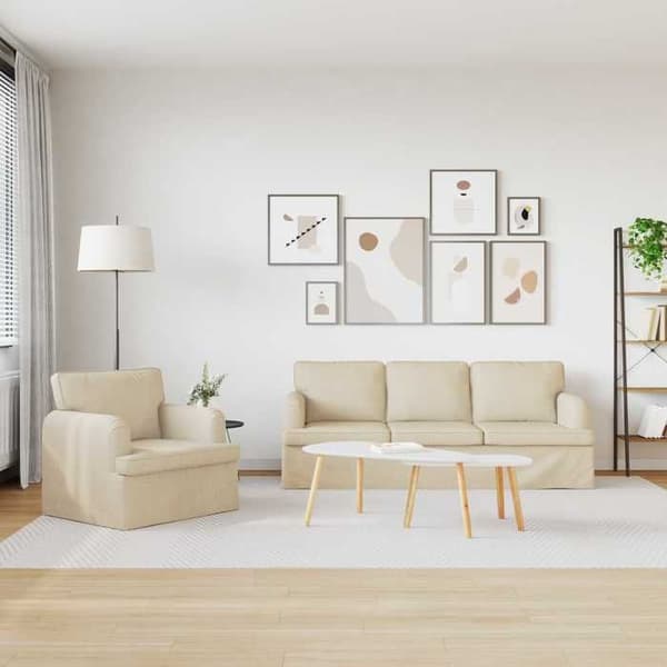 Maison Exclusive - 2-delars soffgrupp i crème tyg