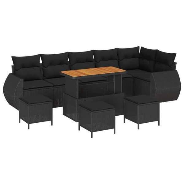 Maison Exclusive - 10 hengen puutarhakalustesarja 10 kpl Musta