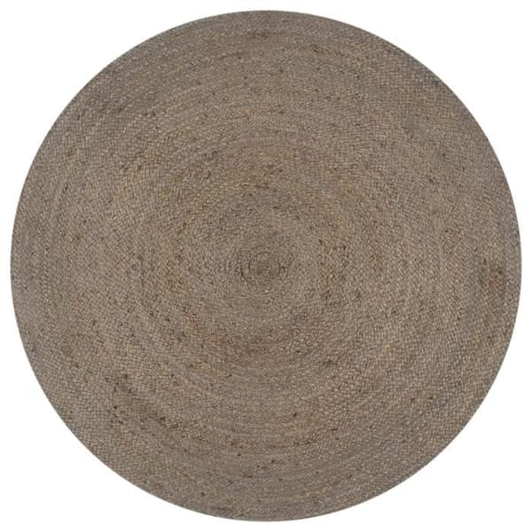 Matta - Exklusivt Hem - Handflätad Jute - Diameter 90 cm - Grå Grå