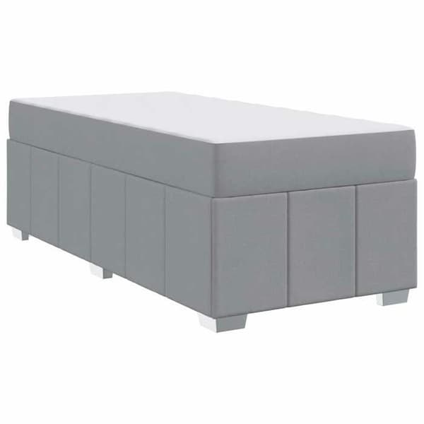 Maison Exclusive - Sängram med madrass Ljusgrå 90 x 200 cm tyg
